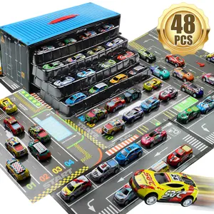 48-Piece Pull Back Alloy Car Set Toy for Kids with Storage Box – Fun & Educational Toy Vehicles for Toddler