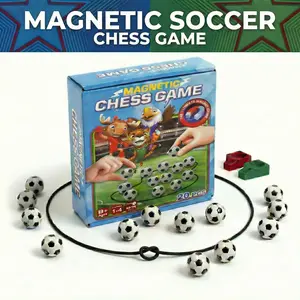 Magnetic Soccer Chess Game – 2026 Edition | 20 Soccer Ball Magnets, Rope Boundary & Carry Bag | Strategy Face-Off for 2-4 Players Ages 8+ | Fun for Family Night, Travel & Parties