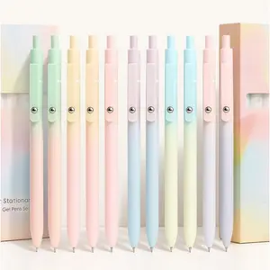 10Pcs Sets Multicolor Color Press Type Quick Drying Carbon Gel Pen,Rainbow Hand Writing Practice Pens Set For Students & Nurse Office,School,Hospital.Christmas gifts