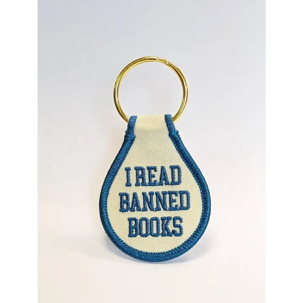 I Read Banned Books Embroidered Key Tag