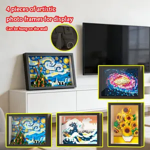 Microbead Building Blocks Set, Kanagawa Wave Scene, Sunflower Art Life, Galaxy Pixel Painting, Adult Puzzle Frame Kit, Perfect Gift
