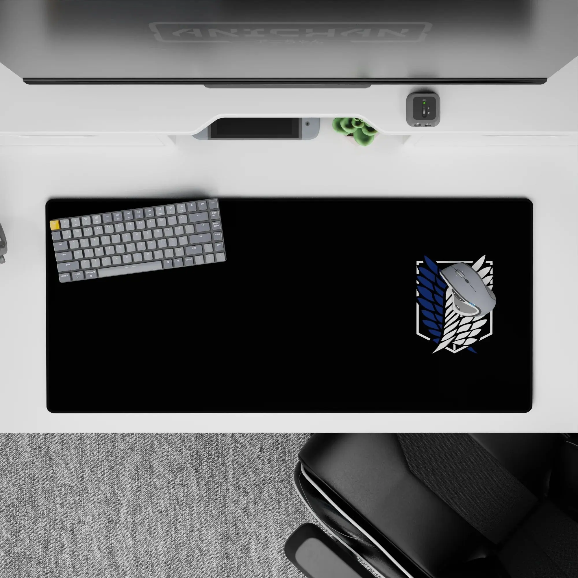 [SALE UP TO 30%]Attack on Titan - Anime Desk Mat - Wings of Freedom Minimalist, Mouse Pad for Anime Fan, Gaming Desk Accessories, Large Computer Pad, Desk Decor