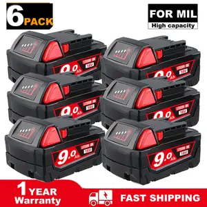 【Capacity Upgrade】M18 8Pack 9.0Ah 18V Replacement Battery for milwaukee Replacing batteries with electric tools M-18 Battery Compatible with M-18 9.0Ah Lithium Battery 48-11-1890,48-11-1850, 48-11-1828, Cordless Tools milwaukee battery milwaukee