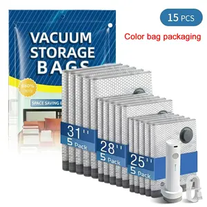Overpackers Must Have! Travel Vacuum Storage Bags with Electric Pump, Save 80% Space in Seconds, No More Suitcase Stress, Carry-On Packing Hack, Game Changer for Travel