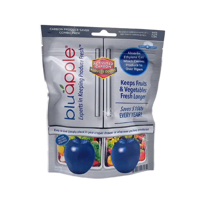 Bluapple Carbon Produce Saver Combo Pack Fresh Produce Saver with Odor Control