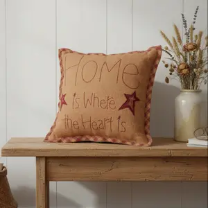 Bedford Burgundy Star Home Pillow