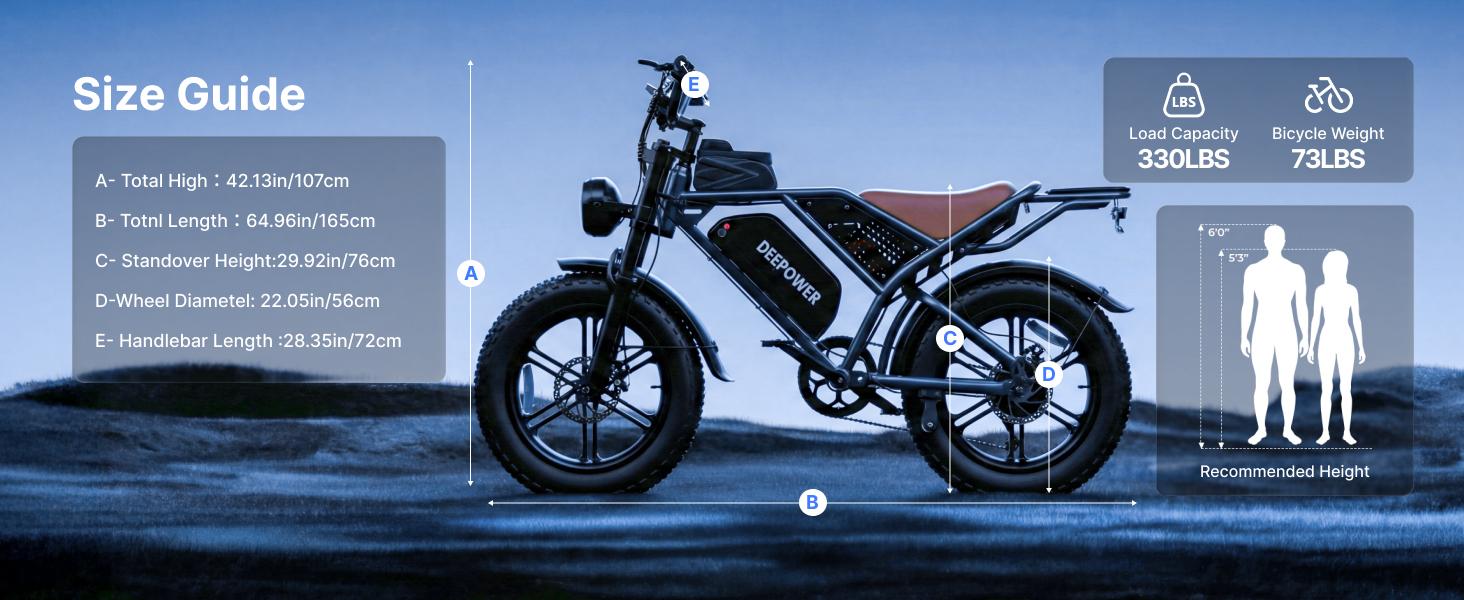 Electric Bike| Peak Power 2000W|28 MPH Top Speed | 48V 20AH 35AH 60AH Removable Battery l 45-160 Miles RangeI Full Suspension | 20" Fat Tires for All-Terrain |LEDHeadlights|UL Certified| FAT TirelLED HeadlightslEasy toManeuver for Daily Use