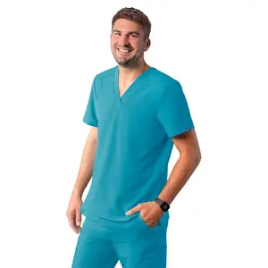 Addition Men's Classic V-Neck Top by Adar XXS-3XL /  TEAL BLUE