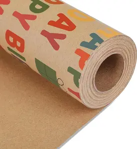 Birthday Wrapping Paper,Gift Wrapping Paper Roll,Kraft Wrapping Paper-17 inch X 32.8 Feet Per roll,Colorful Happy Birthday Pattern For Adults, Perfect For Birthdays Party