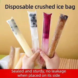 100 PCS Food-grade disposable popsicle bags, fruit jelly bags, ice cream, popsicle sticks, long strips, homemade ice pop bags