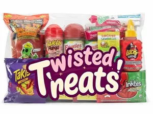TwistedTreats Chamoy Pickle Kit with Candy & Snacks | Fruit Rolls, Takis, Lucas Gusano, Skwinkles, Salsagheti 12-Unit Kit