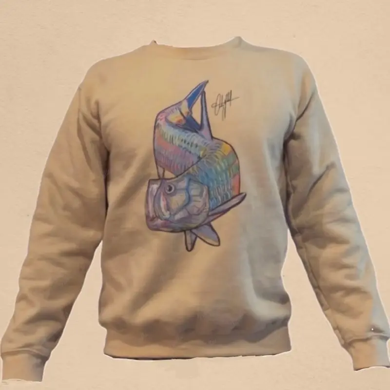 Light Tan Sweatshirt W/ Tarpon Design