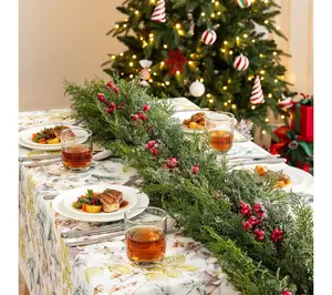 Glitzhome S/2 6' Christmas Greenery Frosted PE Dripping