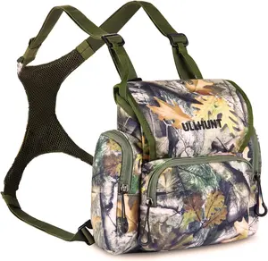 Bino Harness with Rangefinder Pouch & Rain Cover, Lightweight Binocular Harness Chest Pack