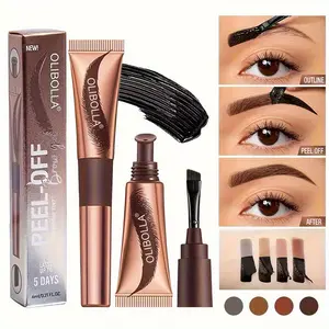 Four-color Semi-permanent Eyeliner Gel, Waterproof and Long-lasting, Easy To Remove. This Film-like Product Ensures Perfect Brow Shape and Comes with A Brush, Suitable for All Light Beige Skin Tones, Eye Makeup
