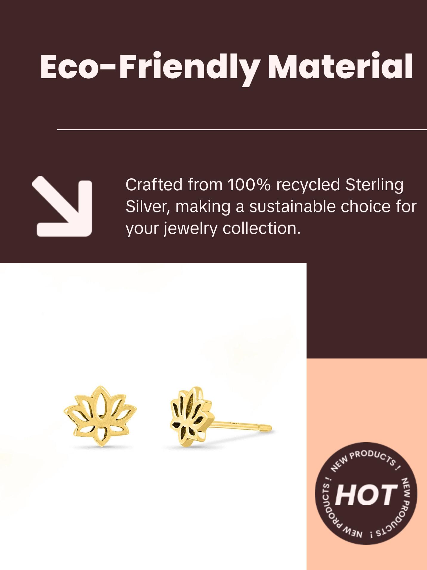 Lotus Flower Stud Earrings