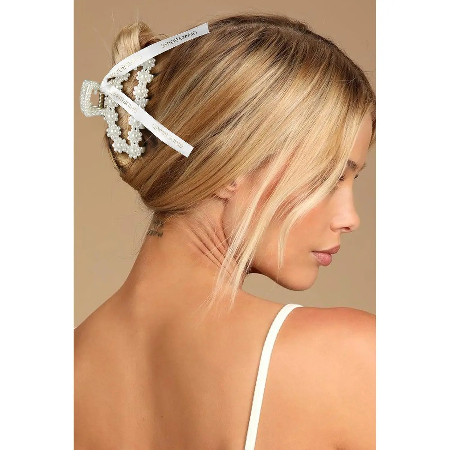 Pearl Bridesmaid Hair Claw Clips 8 Pack - Bridesmaid 