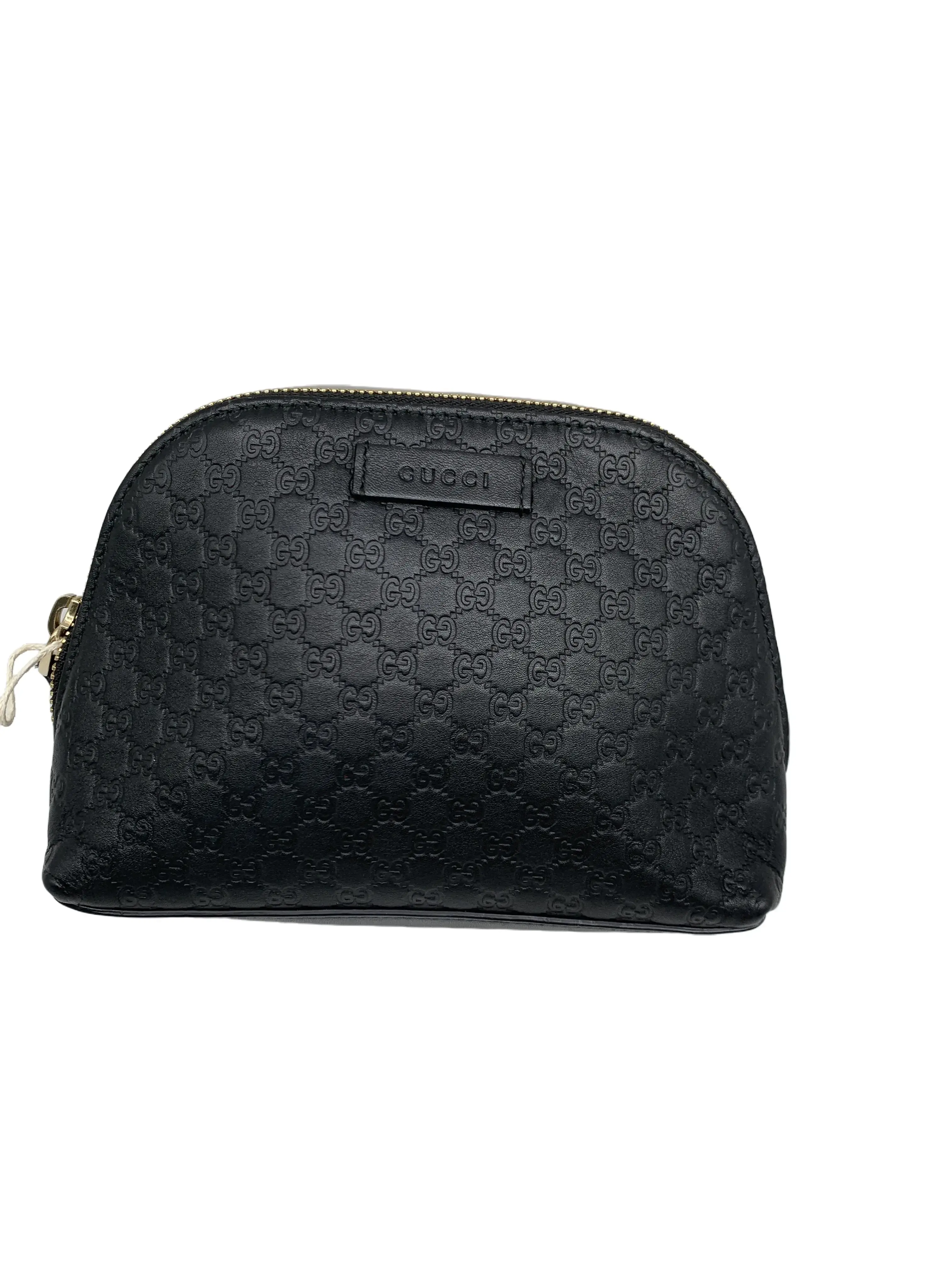 Pre-owned GUCCI Embossed Leather Cosmetic Pouch/EE07519011/9011