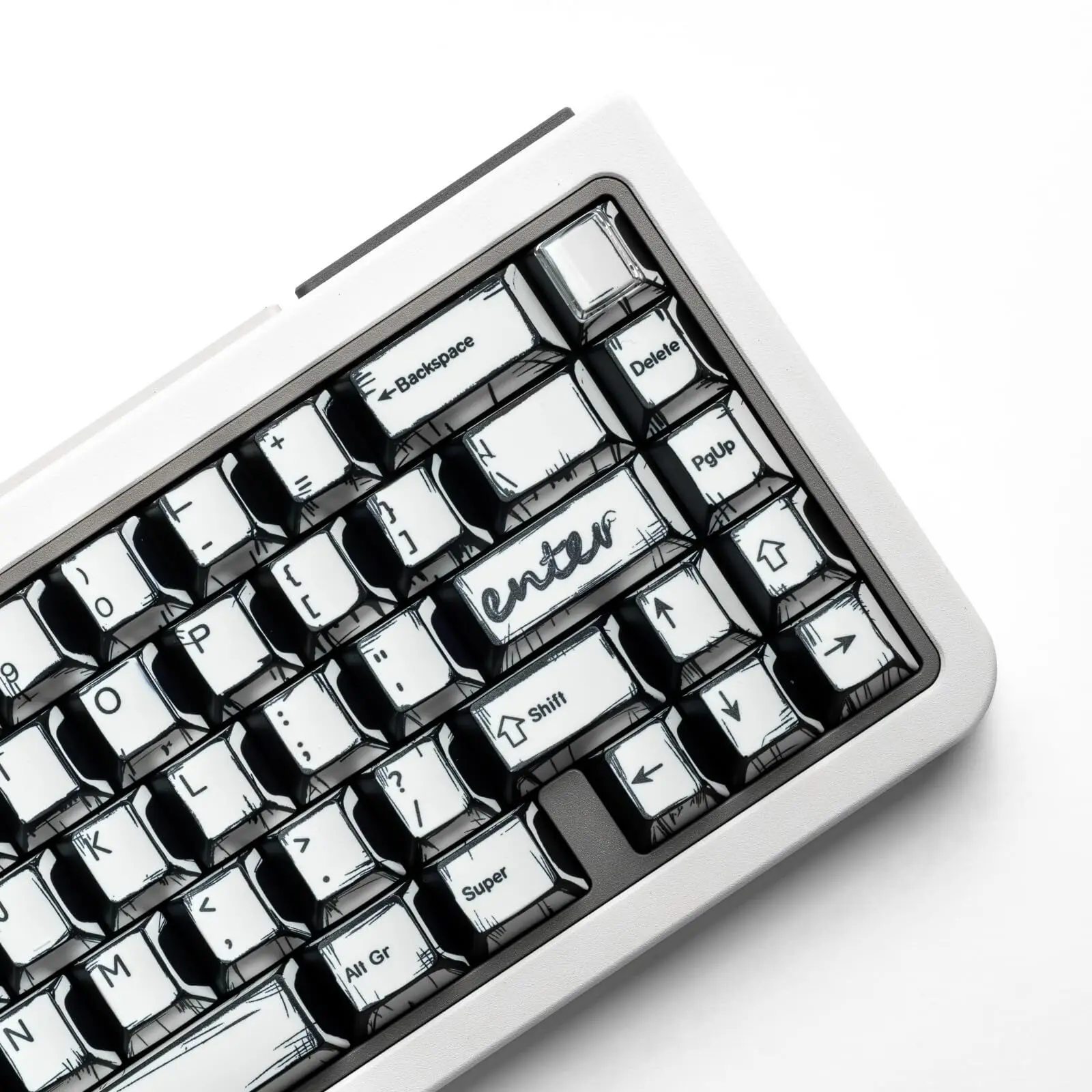 PBT Keycaps White Manga Style 141 Keys Cherry Profile Dye Sub Retro Keycaps