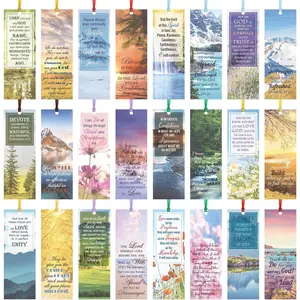120 count  Verse Inspirational Bookmarks Scripture Christian Motivational Bookmarks Encouragement Verse Page Marker with Colorful Ribbons Christmas Gifts for Women Men Church Office Supplies