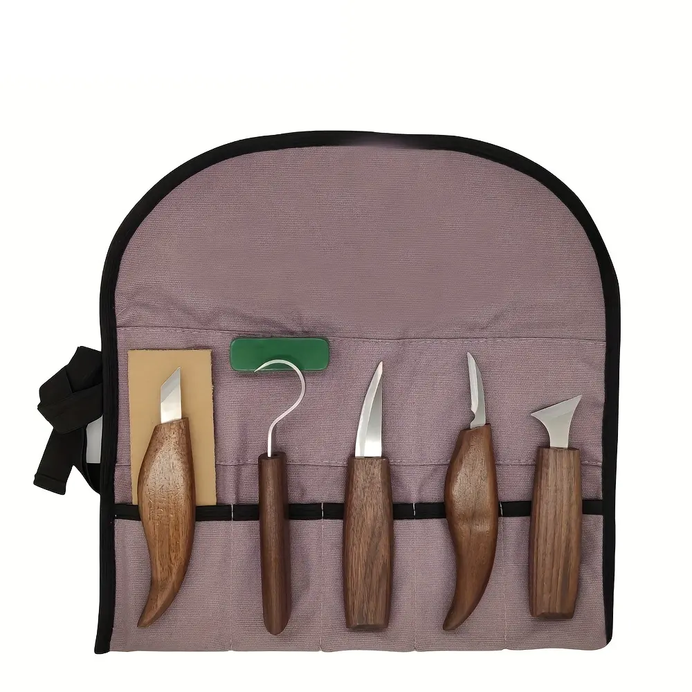 A set of 7 wooden carving tools, including hand carved knives and needle files, perfect for beginners and adults interested in spoon carving and wood cutting, Handcraft Woodworking Tools, Handmade Crafts, Handicraft