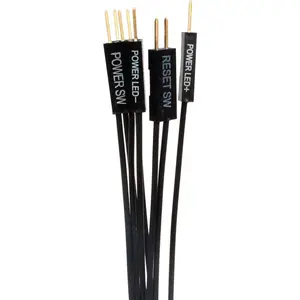Motherboard Extension  Set 22AWG  Plated  -Plated Plug Power SW Power LED HDD LED Reset SW Four Kinds Extension for PC DIY (0.3 Meters, Black)