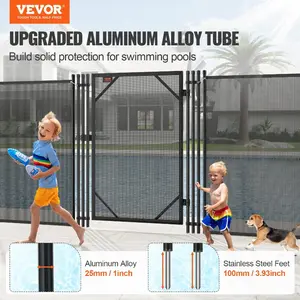 VEVOR Pool Fence Gate, 4x 2.5 Ft, Easy DIY Installation Inground Pool Gate, Pool Fence Gate Kit with Stainless Steel Latch, Removable Child Pet Security Pool Fencing