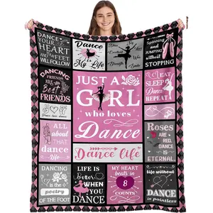 1PC Gift For Dancer, Flannel Blanket, Lunch Break Blanket, Holiday Gift, Birthday Gift Throw Blanket Soft Blanket For Sofa Couch Office Bed Camping Travelling