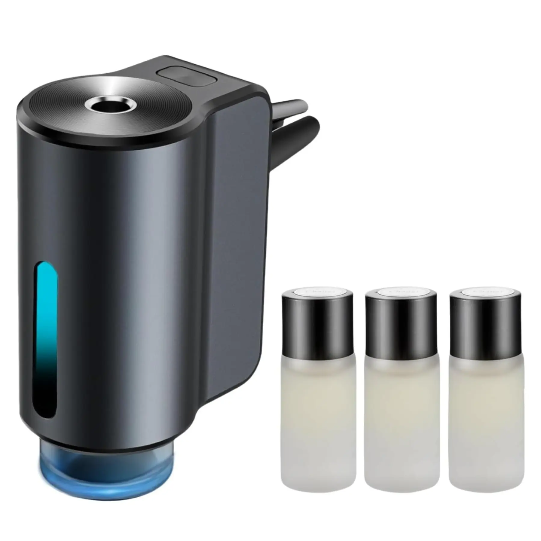 Car Air Freshener Diffuser, Smart Car Air Freshener, Car Diffuser with Three Adjustable Modes, Aromatizante Para Carro with 3pcs Essential Oil,