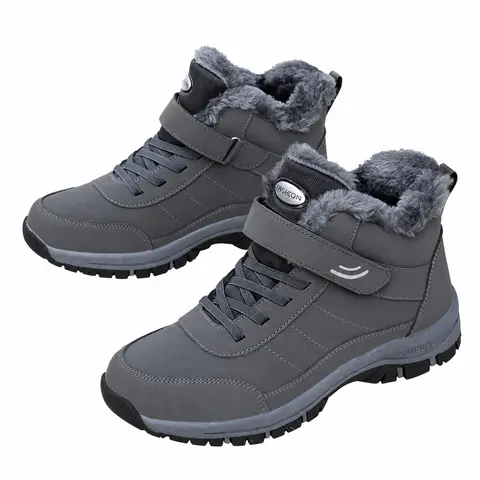 Women's Insulated Warm Waterproof Ankle Boots - Round Toe Synthetic PU Walking Shoes with Laces, EVA, Slip-Resistant Rubber(TPE,TPR,Etc.) Sole, Cold Weather Gear, Striped Outdoor Shoes