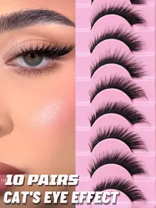 10/5 pairs of whole mink lashes, 1/2/5 boxes of natural eyelash extensions, 3D Russian lash clusters for a fox-eye effect makeup lashes