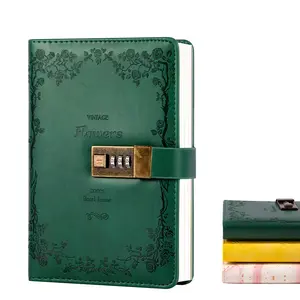 Valentine's Day Diary With Lock Gift Set Leather Journal For Women & Men A5 Travelers Journal Planners For 2026 Green Yellow Pink Garden Ocean Adventure Series Lined Page Journaling Supplies Bible Journal