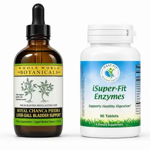 IFastFit Gallbladder Bundle Support Chanca Piedra Liquid & iSuperFit Enzymes Supplement for Healthy Digestion and Liver Support - Edible, Fitness