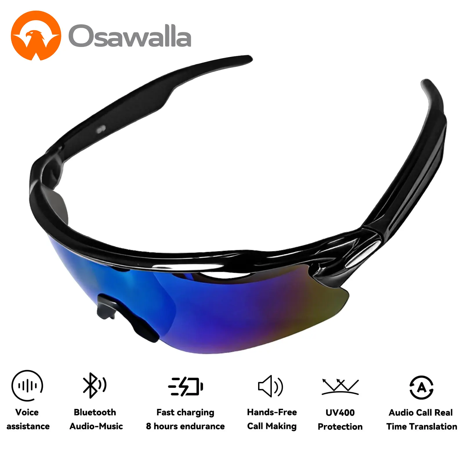 AI Smart Audio Glasses - Wearable Multifunctional Smart Sports Wireless Audio Glasses for Men, Ideal for Running, Cycling, Hiking, Music & Calls, Magnetic, Multifunctional Smart Glasses