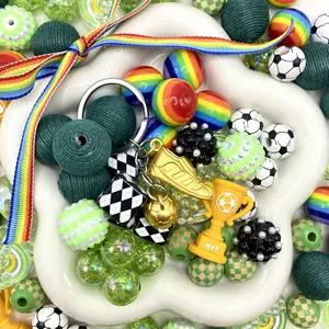 【Buy One Get One Equal Volume For Free】Kicking It - Beads Mix for Keychain and DIY Crafts – 16/20mm Silicone, Resin & Acrylic Beads