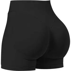 Womens Gym Shorts High Waist Biker Shorts Tummy Control Butt Lifting 4.5 Inch Seamless Sexy Workout Yoga