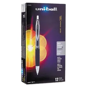 Uni-Ball UBC 1 mm Black Ink Translucent Black Barrel Signo 207 Retractable Gel Pen - 1 Dozen