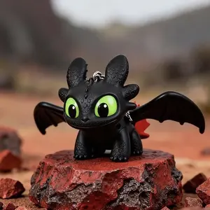 Glowing Toothless Keychain Dragon Doll Creative Cool Pendant Multifunctional Phone Car Key Chain & Car Ornament Perfect Christmas Gift for Kids Adults