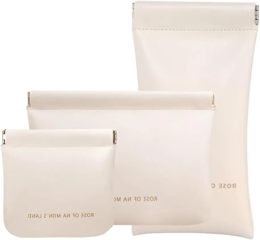 3pcs Small Makeup Bag for Women Mini Travel Storage Pouch Waterproof Organizer Bag with Elastic Open Close Design for Cosmetics Lipstick Jewelry and Accessories