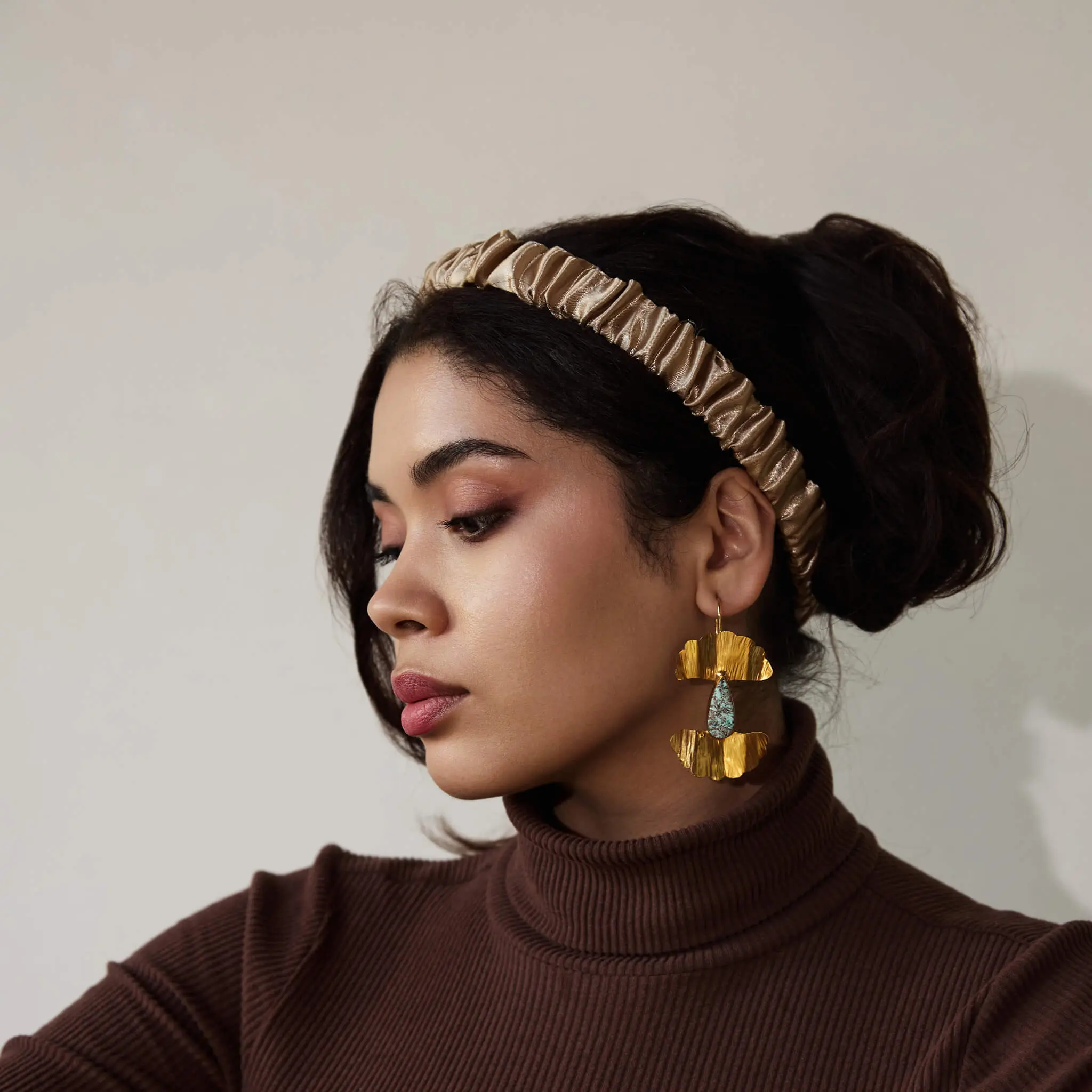 Latte Ruched Headband