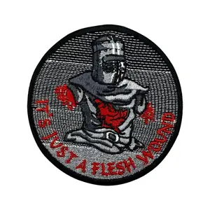 It is Just a Flesh Wound Funny Meme Velcros Patch Hook & Loop Fastener Embroidered Badge for Tactical Molle Backpack, Jacket