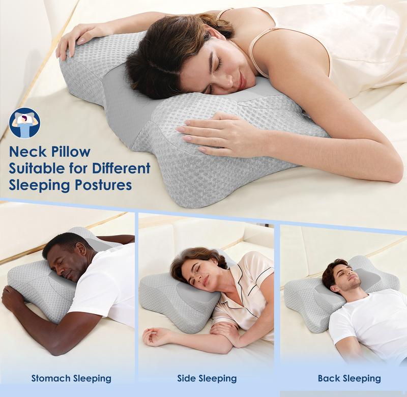 【JIAAO】Adjustable Cervical Pillow Cozy Sleeping for Neck Pain Relief, ergonomic pillow Memory Foam Neck Pillow pillow