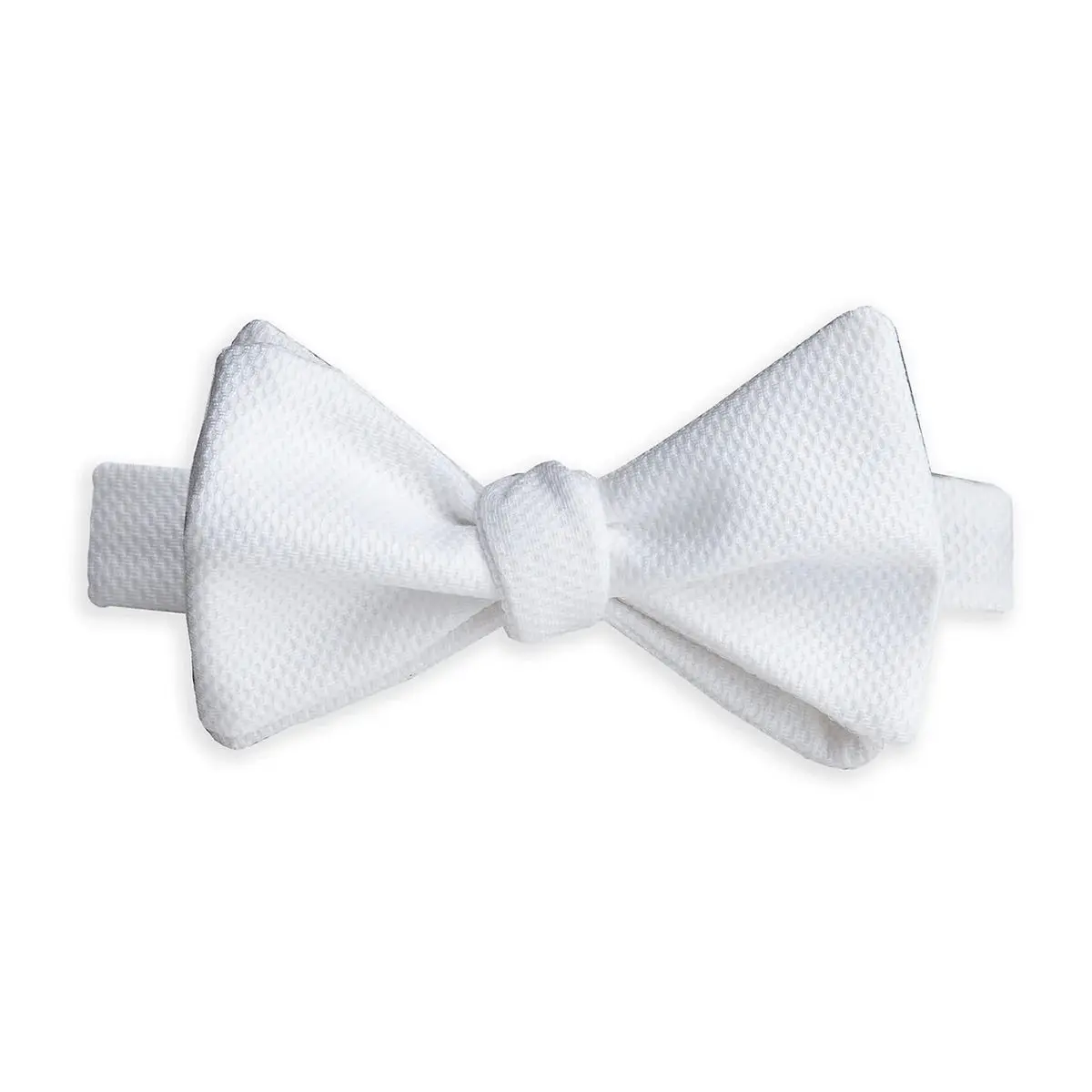 White Textured Self-Tie Bow Tie | David Donahue