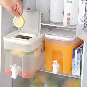 4L Fridge Cold Water Dispenser with Spigot, BPA-Free Plastic Drink Container, Large Capacity for Iced Tea, Fruit Infused Water, Home & Camping Use