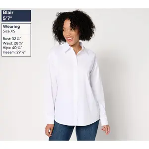 Attitudes by Renee Button Front Shirt with Sequins