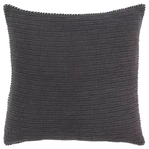 22"x22" Oversize Solid Striped Square Throw Pillow Cover Gray - Rizzy Home
