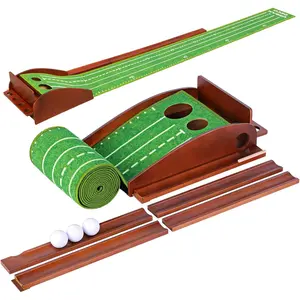 Indoor Putting Green Golf Putting Mat with Auto Ball Return, Golf Training Putting Matt for Indoor & Outdoor Practice, Mini Golf Game for Home Office Backyard, Ideal Gift for Men Golfers