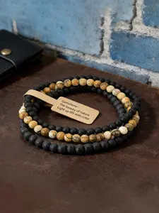 Men's Jewelry Set, Natural Stone Wheel Beaded Bracelet, Melting Rock Turquoise, Suitable for Meditation & Energy Healing