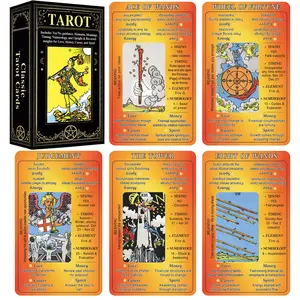 78pcs Keyword Tarot Cards Rider Waite Deck with Meanings on Cards Beginner Tarot Deck Yes No Oracle Cards Divination Gift Box