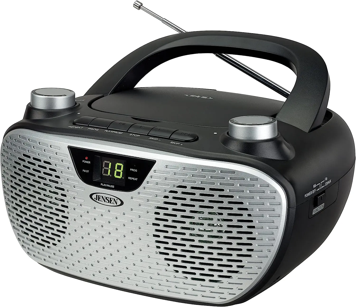 Jensen CD-485BK Black Compact Boombox with CD Player